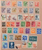 Vegyes külföldi bélyegek a világ minden tájáról egy db régi aláíró könyvben és 1 db berakóban, bennü...