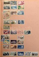 Vegyes külföldi bélyegek a világ minden tájáról egy db régi aláíró könyvben és 1 db berakóban, bennü...