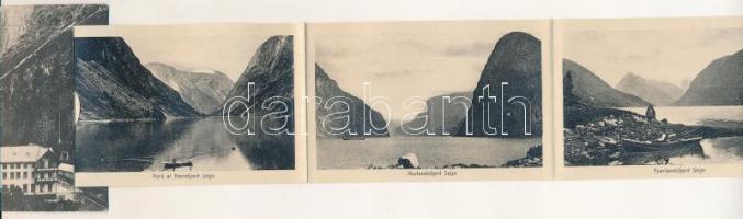 Sogn district in Western Norway, leporellocard with 10 small pictures