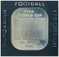 1982. "FIFA-Football VB Spanyolország" Ag emlékérem, az érem hátoldalán a 4 döntős országgal, eredeti tokban (35g/0.925/36x41mm) T:AU (eredetileg PP)