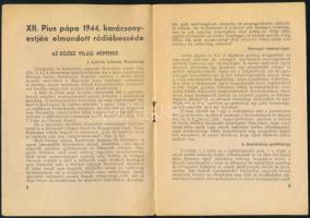 1944 XII. Pius pápa 1944 karácsony estjén elmondott rádióbeszéde, 16p