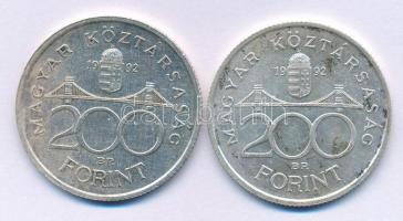 1992. 200Ft Ag "MNB" (2x) T:AU,XF patina
Adamo F13