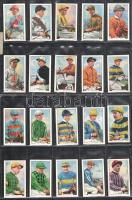 Brit cigaretta-gyűjtőkártyák, 48 db-os komplett sorozat (híres zsokék), albumlapokon / British cigar...