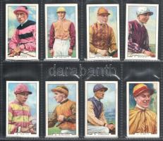 Brit cigaretta-gyűjtőkártyák, 48 db-os komplett sorozat (híres zsokék), albumlapokon / British cigar...