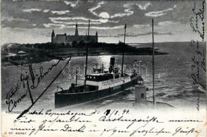 1899 (Vorläufer) Helsingor, Helsingör; Kronborg castle, steamship (EK)