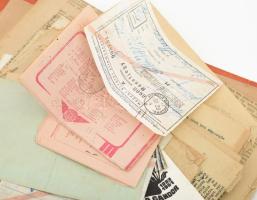 Papírrégiség tétel: ca 1920-1945 újságok, vasúti jegy, ex libris, kotta, stb