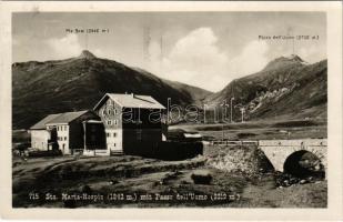 1930 Blenio, Sta. Maria-Hospiz mit Passo dell'Uomo / mountain rest house, tourist house, bridge