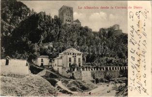 1904 Granada, La Alhambra desde la Carrera de Darro / palace and fortress (EK)