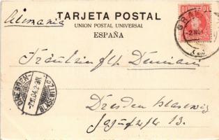 1904 Granada, La Alhambra desde la Carrera de Darro / palace and fortress (EK)