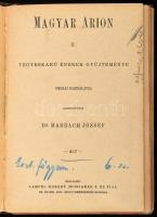 Magyar Arion 2. Vegyeskarú énekek gyűjteménye iskolai használatra. Alt. [Szólam kiadás.] Szerk. Dr. Harrach József. Bp., én.,Lampel R. (Wodianer F. és Fiai-ny.), 4+112 p. Kiadói aranyozott egészvászon-kötés, kopott borítóval, kijáró lapokkal.