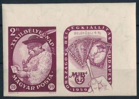 1959 Bélyegnap vágott ívsarki szelvényes bélyeg (4.000)