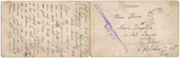 1914 Sibenik, Sebenico; Obala - 2-részes kinyitható panorámalap / 2-tiled folding panoramacard (hajt...