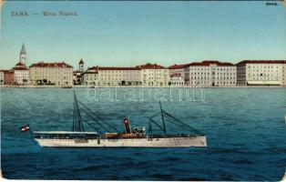 Zadar, Zara; Riva Nuova / port, K.u.k. Kriegsmarine steamship (worn corners)