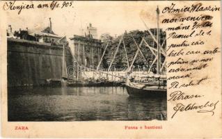 1905 Zadar, Zara; Fossa e bastioni / bastion tower (fl) + &quot;K.U.K. BAHNPOST II. SARAJEVO-GRAVOSA 109.&quot;