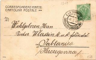 1905 Zadar, Zara; Fossa e bastioni / bastion tower (fl) + "K.U.K. BAHNPOST II. SARAJEVO-GRAVOSA...