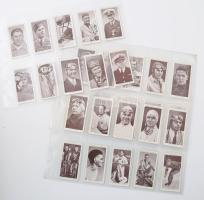 Churchman's Cigarettes brit cigaretta-gyűjtőkártyák, 50 db-os komplett sorozat ("A sebesség királyai"), albumlapokon / British cigarette cards, complete series of 50 ("Kings of Speed"), in album sheets