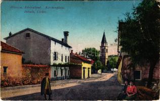 Divaca, Divacca, Divaccia; Kirchenplatz / Cerkev / church, street view (EB)