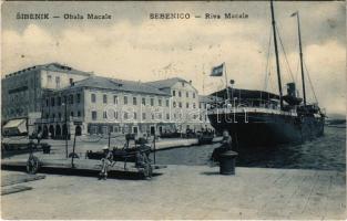 1907 Sibenik, Sebenico; Obala Macale / riva / port, steamship