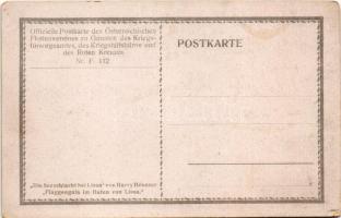 Die Seeschlacht bei Lissa. Flaggengala in Hafen von Lissa. K.u.K. Kriegsmarine. Kriegshilfsbüro Nr. ...