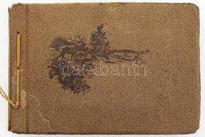 cca 1914-1918 83 darabos I. világháborús fotóalbum front képek, vizimalom, vonat, ágyúk, tájak