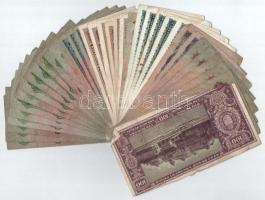 37db-os vegyes pengő bankjegy tétel T:F,VG