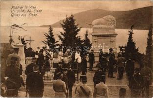 1909 Vis, Lissa; K.u.k. Kriegsmarine / Osztrák-magyar haditengerészeti emlékmű avatási ünnepsége / inauguration ceremony of an Austro-Hungarian Navy monument