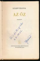 Szabó Magda: Őz. A szerző, Szabó Magda (1917-2007) író, költő által ALÁÍRT példány. Bp., 1963, Szépi...