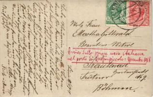 1919 Mali Losinj, Lussinpiccolo; Arrivo della prima nave italiana nel porto: Novembre 1918 / Az első...