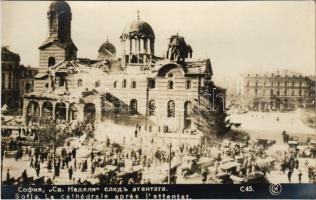 Sofia, Sophia, Sofiya; La cathédrale apres l&#039;attentat / the cathedral after the assault by the Bulgarian Communist Party in 1925