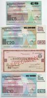 Vegyes utazási csekk minta tétel, közte Nagy-Britannia DN 2P "Standard Bank Limited" + DN 5P - 10P - 20P "Standard Chartered Bank Limited" T:AU-XF Mixed travellers cheque specimen lot, in it Great Britan ND 2 Pounds "Standard Bank Limited" + ND 5 Pounds - 10 Pounds - 20 Pounds "Standard Chartered Bank Limited" C:AU-XF