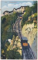 1930 Graz (Steiermark), Schloßbergbahn / funicular railway, train (wet damage)