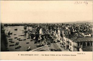 1928 Thessaloniki, Saloniki, Salonica, Salonique; Le Quai Nikis et les Voiliers Grecs (EK)