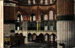 Constantinople, Istanbul; Intérieur de la Mosquée Ahmed / mosque interior