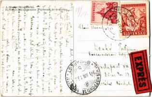 1941 Krajkárka s: J. Mánes + "M. KIR. KÖZPONTI TÁVÍRÓHIVATAL BUDAPEST"