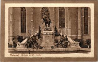 Kolozsvár, Cluj; Mátyás király szobor. Bernát kiadása / monument, statue of Mathias Corvinus