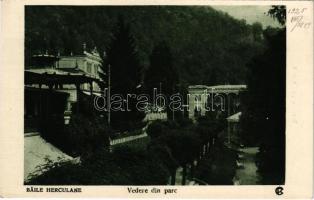 1925 Herkulesfürdő, Baile Herculane; Vedere din parc / park / spa park