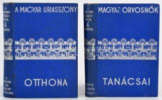 A Magyar Asszonyok Könyve 2 kötete (4.,6) kötete:   A magyar úriasszony otthona. Az otthon kultúrája. Szerk.: Szegedy-Maszák és Stumpf Károlyné.;   Magyar orvosnők tanácsai nők számára. Szerk.: Madarász Erzsébet, Gőczyné Haviár Margit, Hollné Bernovits Mária.;   Bp., 1934, Magyar Asszonyok Nemzeti Szövetsége. Harmadik kiadás. Kiadói ezüstözött egészvászon-kötések, kissé kopott borítókkal.