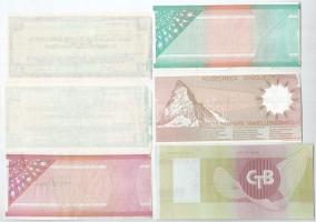 Vegyes utazási csekk minta tétel, közte Ausztrália / Új-Zéland DN 5P - 20P "Australia and New Z...