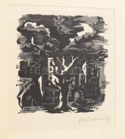 Leon Kosmulski (1904-1952) és több lengyel művész, össz. 16 db sokszorosított grafika: Varsói városk...