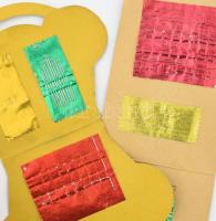 Varróeszköz tétel: fém gyűszűk (10 db) + varrótűk két tartóban