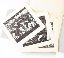 Derkovits Gyula: 1514. 11 fametszet. 41x46 cm Bp., 1945, Szikra. Kiadói papír-karton mappán apró sza...