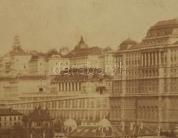cca 1900-1910 Bp., a Budai Vár a budai oldalról, látható a Palota és a Lovarda épülete, valamint a v...