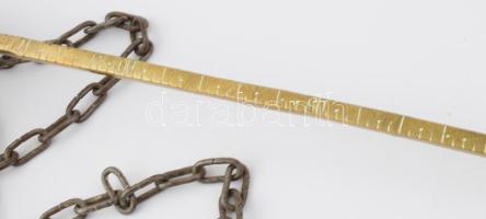 1945 Réz kereskedőmérleg, tál d: 34 cm, h: 75 cm