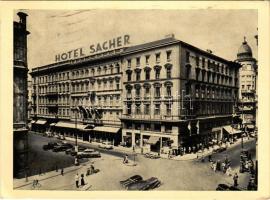 1958 Wien, Vienna, Bécs; Hotel Sacher, automobiles (EK)