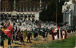 1912 Wien, Vienna, Bécs; Kaiserhuldigungs-Festzug 1908. Gruppe Tirol, Schützen-Vereine / 60th Anniversary of Franz Joseph&#039;s reign, military parade, Tyrolean Rifles group (EK)