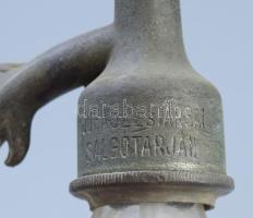 1932 Juhász János és Társai Ideál-szikvízgyára Salgótarján bordás szódásüveg, fejazonos sascsőrös fe...