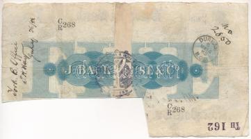 Nagy-Britannia / Durham Bank 1887. 5P "CR 268" hátoldalán bélyegzések, aláírások kivágva, ...
