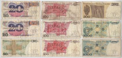 Lengyelország 1982-1988. 20Zl - 1000Zl (9db,5xklf) T:F-VG
Poland 1982-1988. 20 Zlotych - 1000 Zloty...