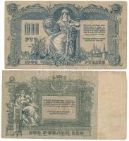 Orosz Polgárháború / Dél-Oroszország / Gyenyikin és Wrangel hadserege 1918. 500R + 1919. 1000R T:VG ...