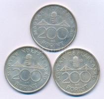 1992. 200Ft Ag "MNB" + 1993. 200Ft Ag "MNB" + 1994. 200Ft Ag "Deák" T:...